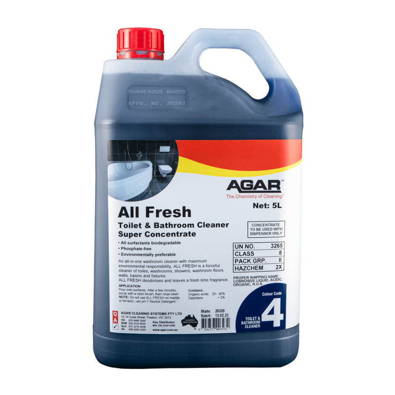 Agar All Fresh Toilet & Bathroom Cleaner Super Concentrate bottle on a white background
