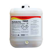 Large container of Autobrite wash and polish detergent with Agar branding on a white background