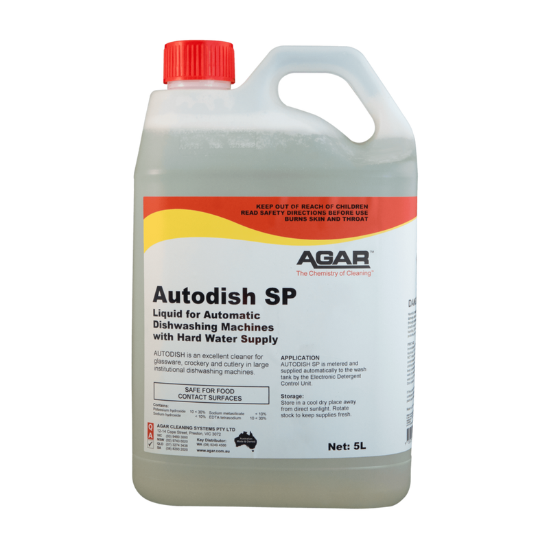 Agar Autodish SP liquid for automatic dishwashing machines on a white background