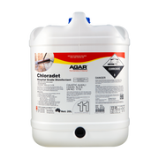 White container of Chloradet hospital grade disinfectant with Agar branding on a white background