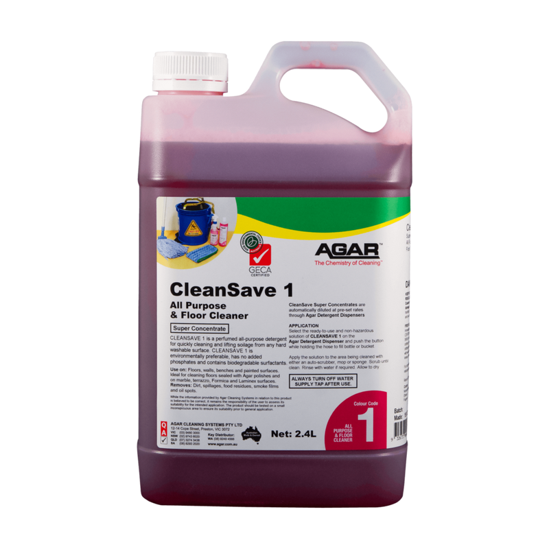 AGAR CleanSave 1 all-purpose floor cleaner bottle on a white background