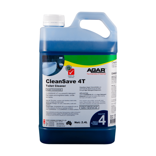 Agar CleanSave 4T toilet cleaner bottle on a white background