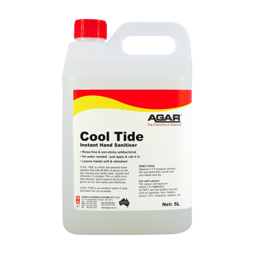 5-liter container of Agar Cool Tide Instant Hand Sanitizer on a white background