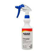 Agar CitraStar sanitizer spray bottle on a black background