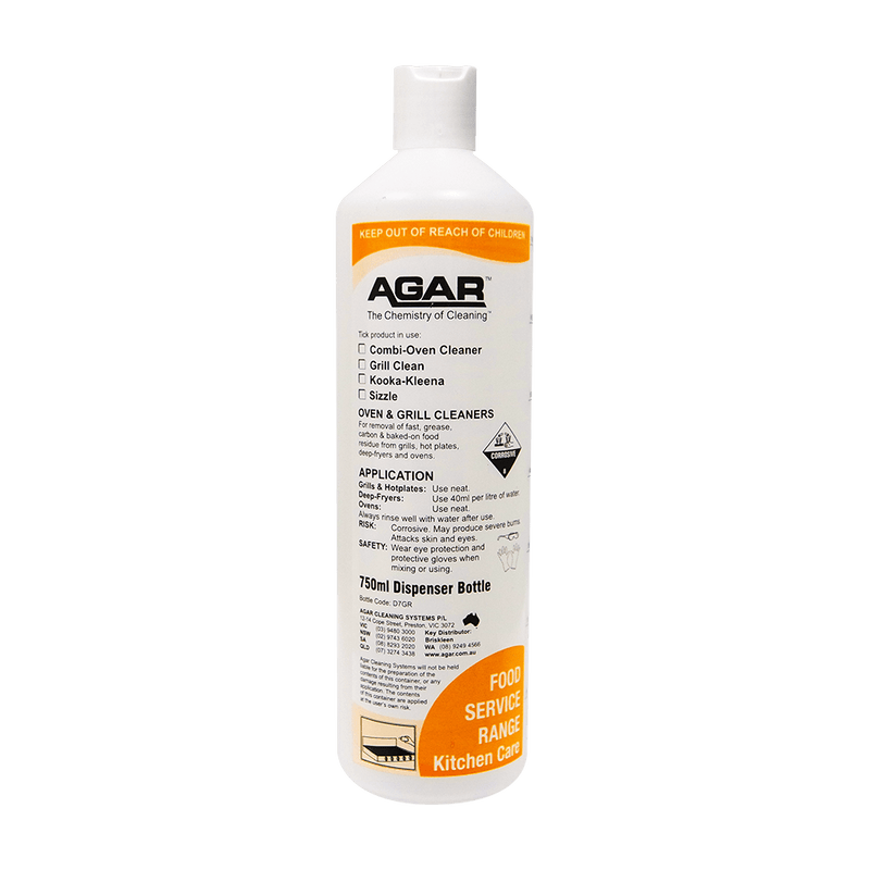 Agar cleaning product bottle on a black background