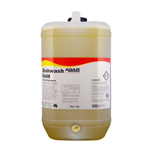 Dishwash Agar Gold medical detergent container on a white background
