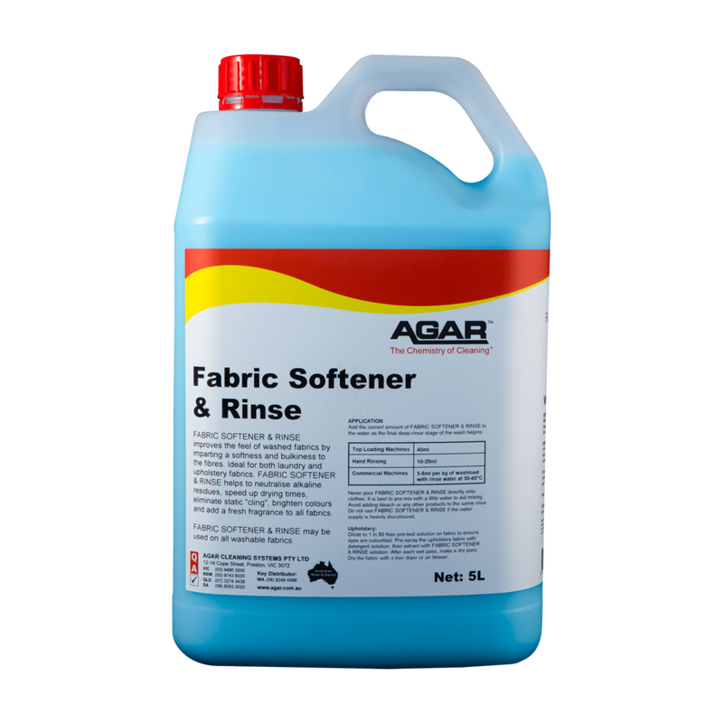 5L bottle of Agar Fabric Softener & Rinse on a white background