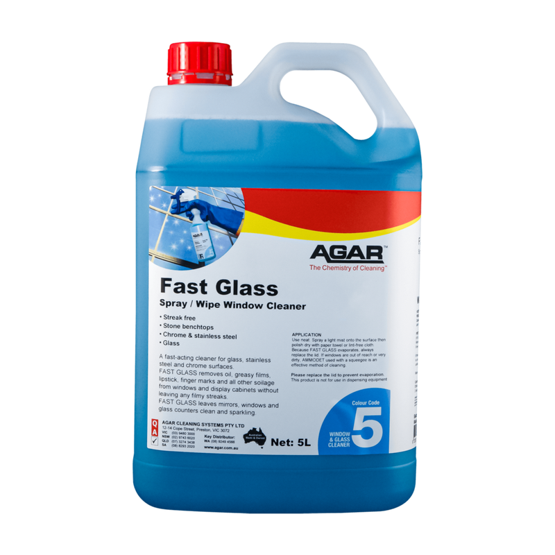 Agar Fast Glass window cleaner bottle on a white background