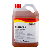 5L bottle of Agar Florprep Cut-Back Detergent on a white background