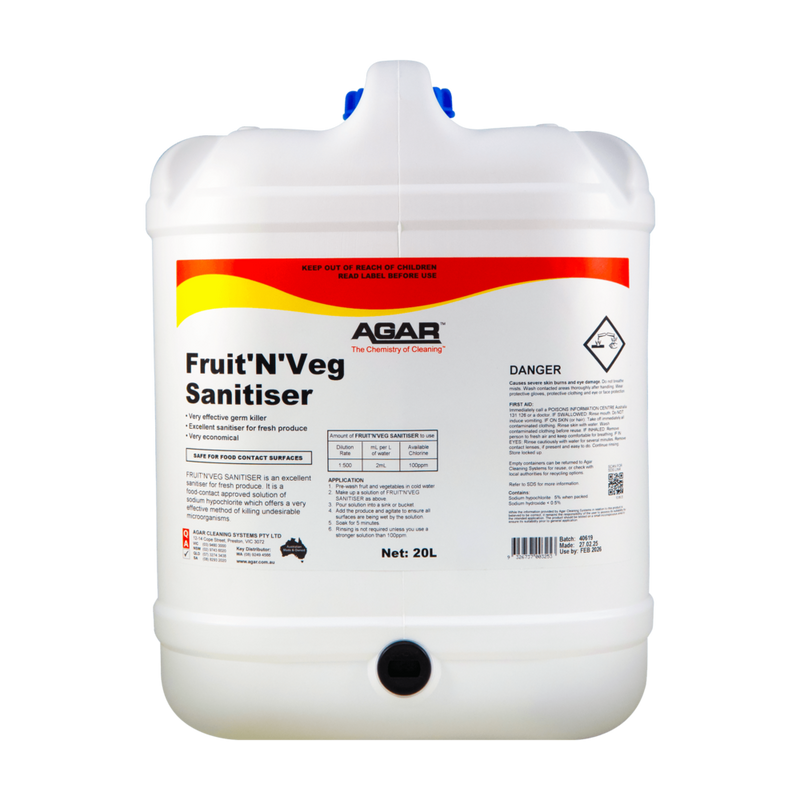 Agar Fruit 'N' Veg Sanitiser container on a white background