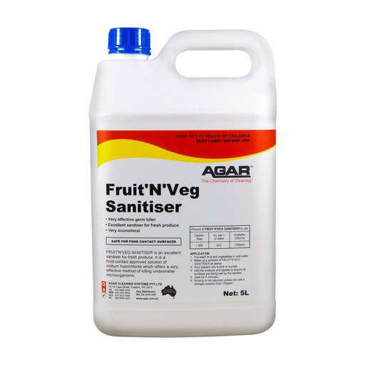 Agar Fruit 'N' Veg Sanitiser container on a white background