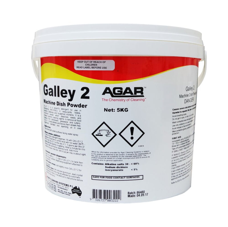 Bucket of Galley 2 Agar Machine Dish Powder with label on a white background