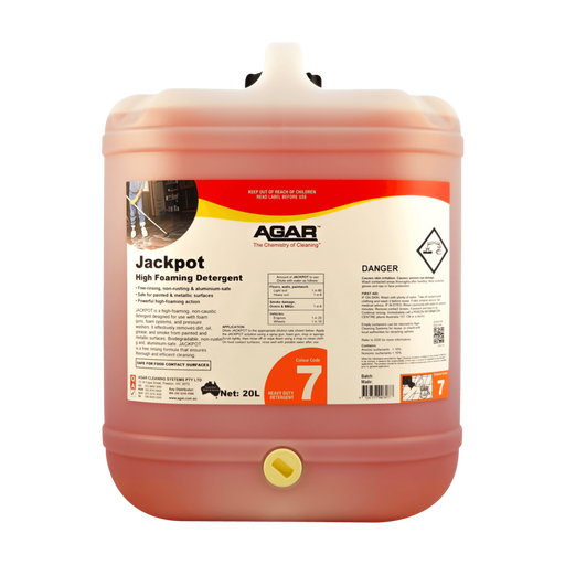 Agar Jackpot high foaming detergent container on a white background