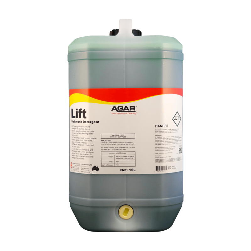 Agar Lift dishwash detergent container on a white background