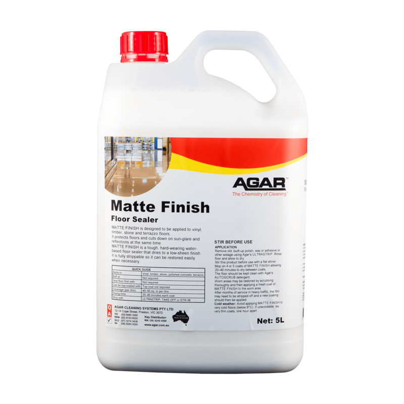 5L bottle of Agar Matte Finish Floor Sealer on a white background