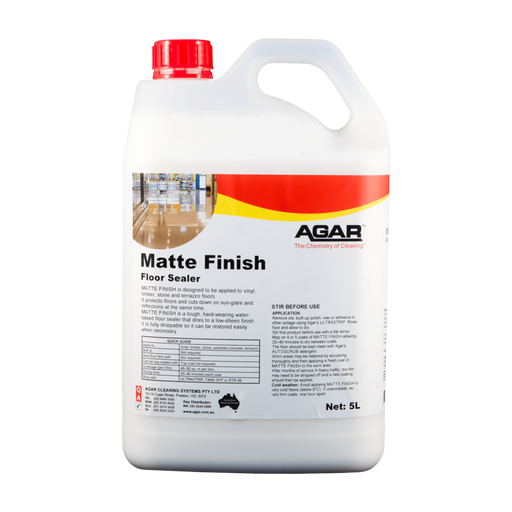 5L bottle of Agar Matte Finish Floor Sealer on a white background