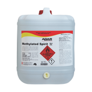 Large container of Agar Methylated Spirit on a white background