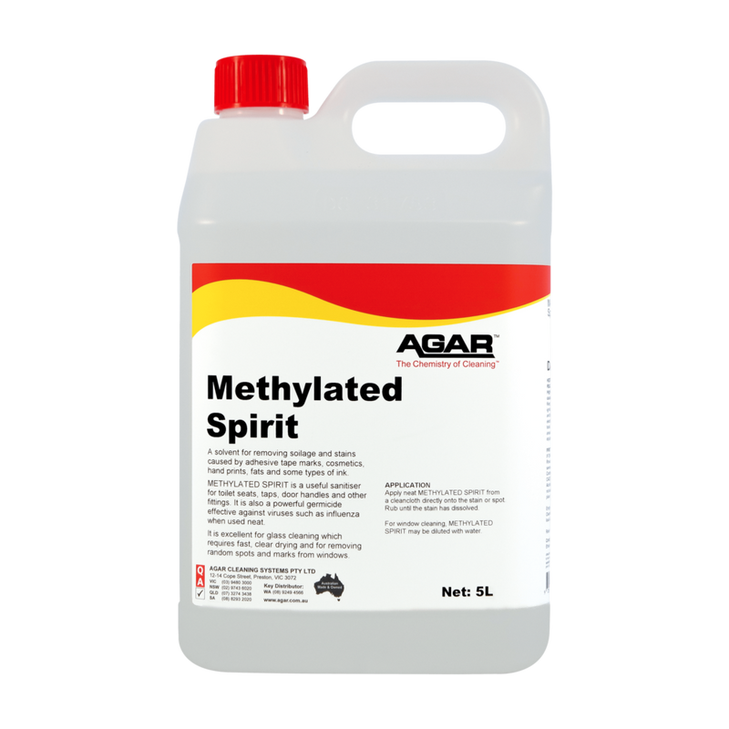 5-liter container of Agar Methylated Spirit on a white background