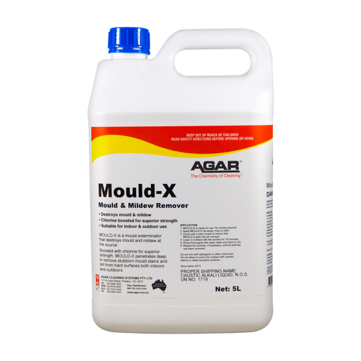 Mould-X mould and mildew remover container with Agar branding on a white background