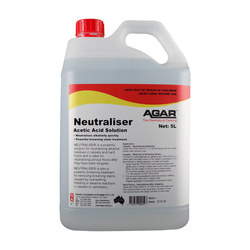 5L container of Agar Neutraliser Acetic Acid Solution on a white background