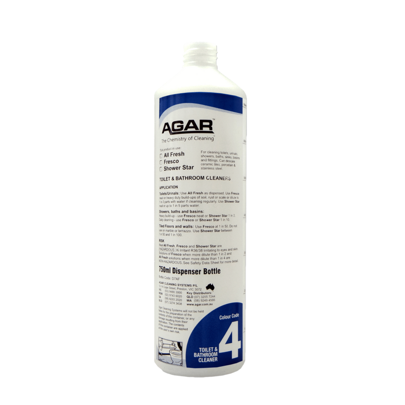 Agar cleaning product bottle on a white background