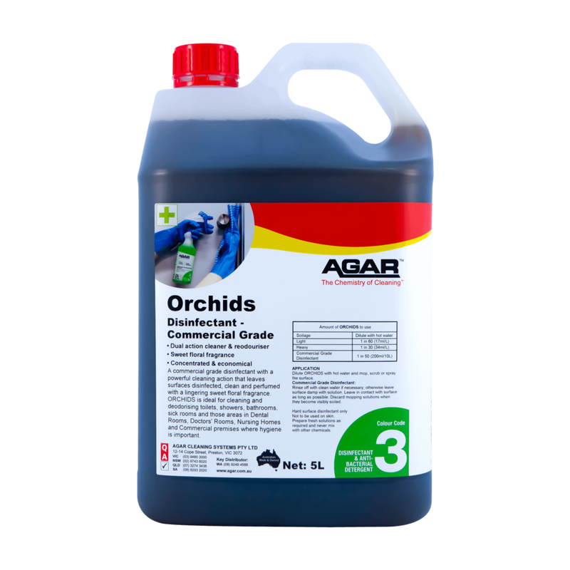 Agar Orchids Disinfectant bottle on a white background