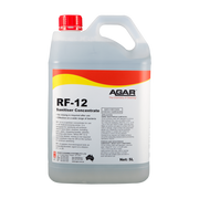 5L container of Agar RF-12 Sanitiser Concentrate on a white background