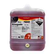 Large container of Renegade detergent with a visible label on a white background