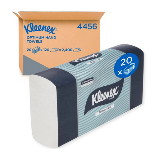 Kleenex hand towels with packaging on a white background