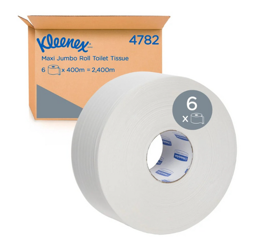 Kleenex toilet tissue roll and packaging on a white background