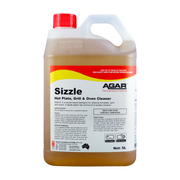 Squeeze bottle of Sizzle hot plate, grill, and oven cleaner by Agar on a white background