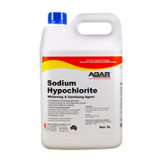 5-liter bottle of Sodium Hypochlorite with Agar branding on a white background