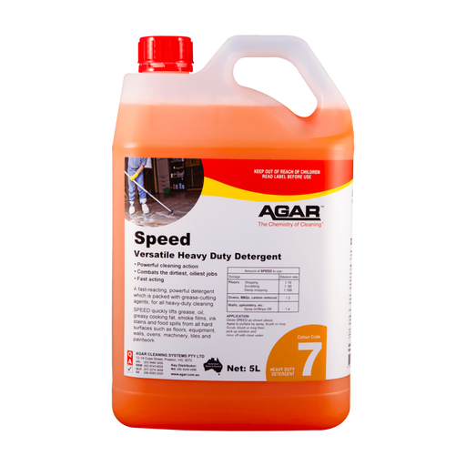5-liter container of Agar Speed Versatile Heavy Duty Detergent on a white background