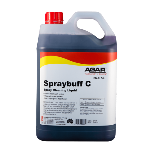 5-liter container of Agar Spraybuff C Spray Cleaning Liquid on a white background