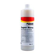 Bottle of Agar Super Nova floor sealer and finish on a white background