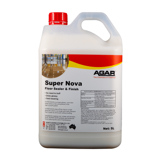 Agar Super Nova floor sealer and finish container on a white background