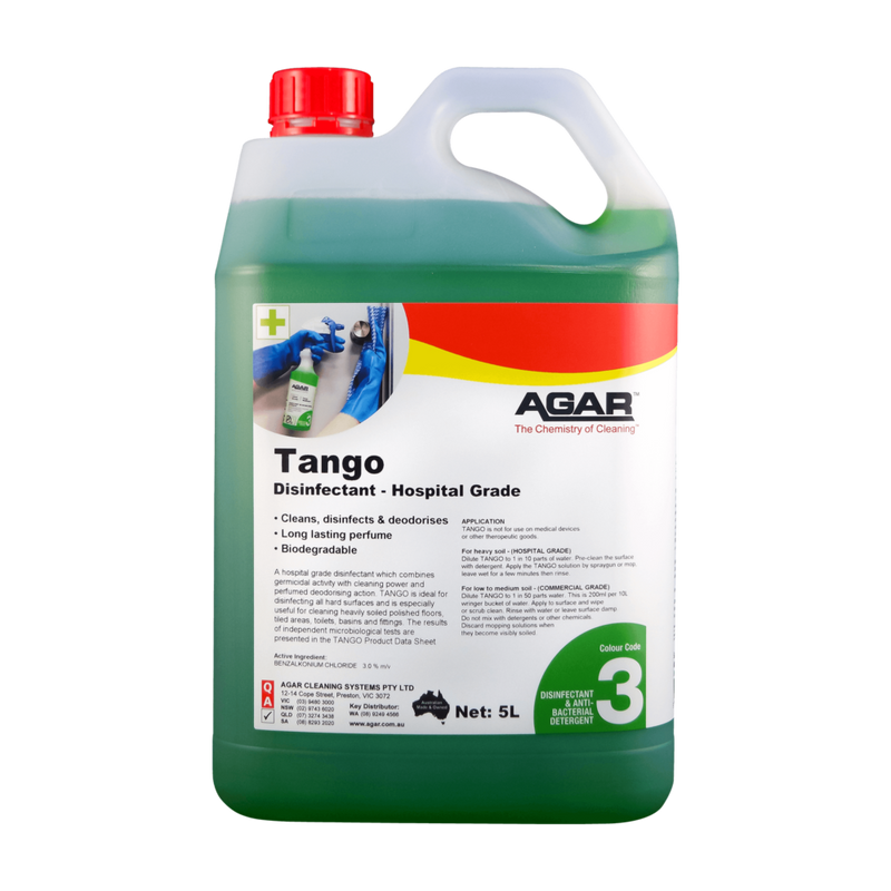 5-liter container of Agar Tango Disinfectant on a white background