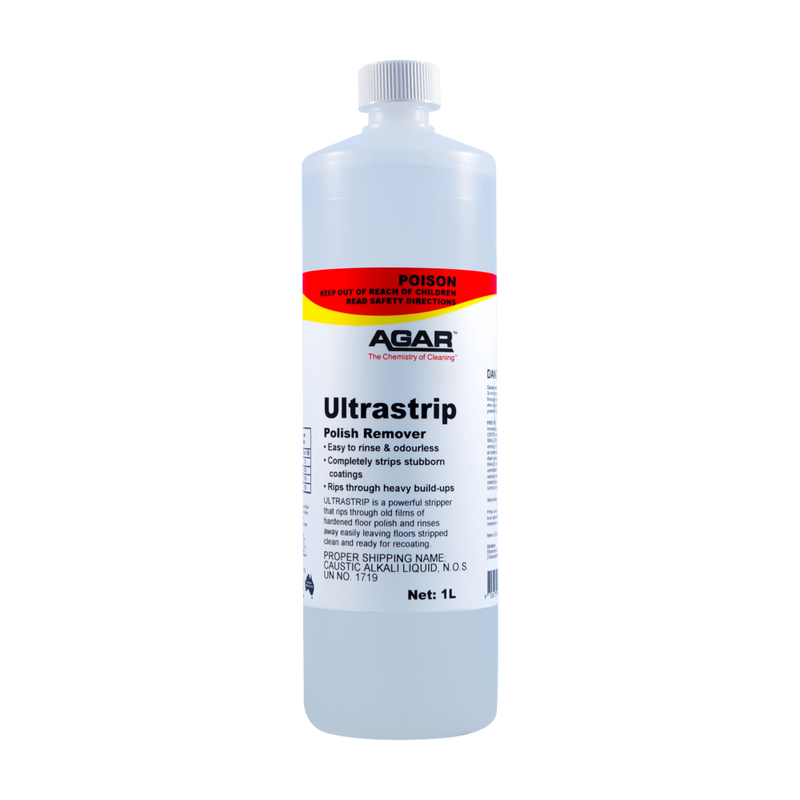 Bottle of Agar Ultrastrip Polish Remover on a white background