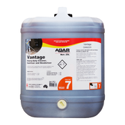 Large container of Agar Vantage heavy-duty cleaner, sanitizer, and deodorizer on a white background